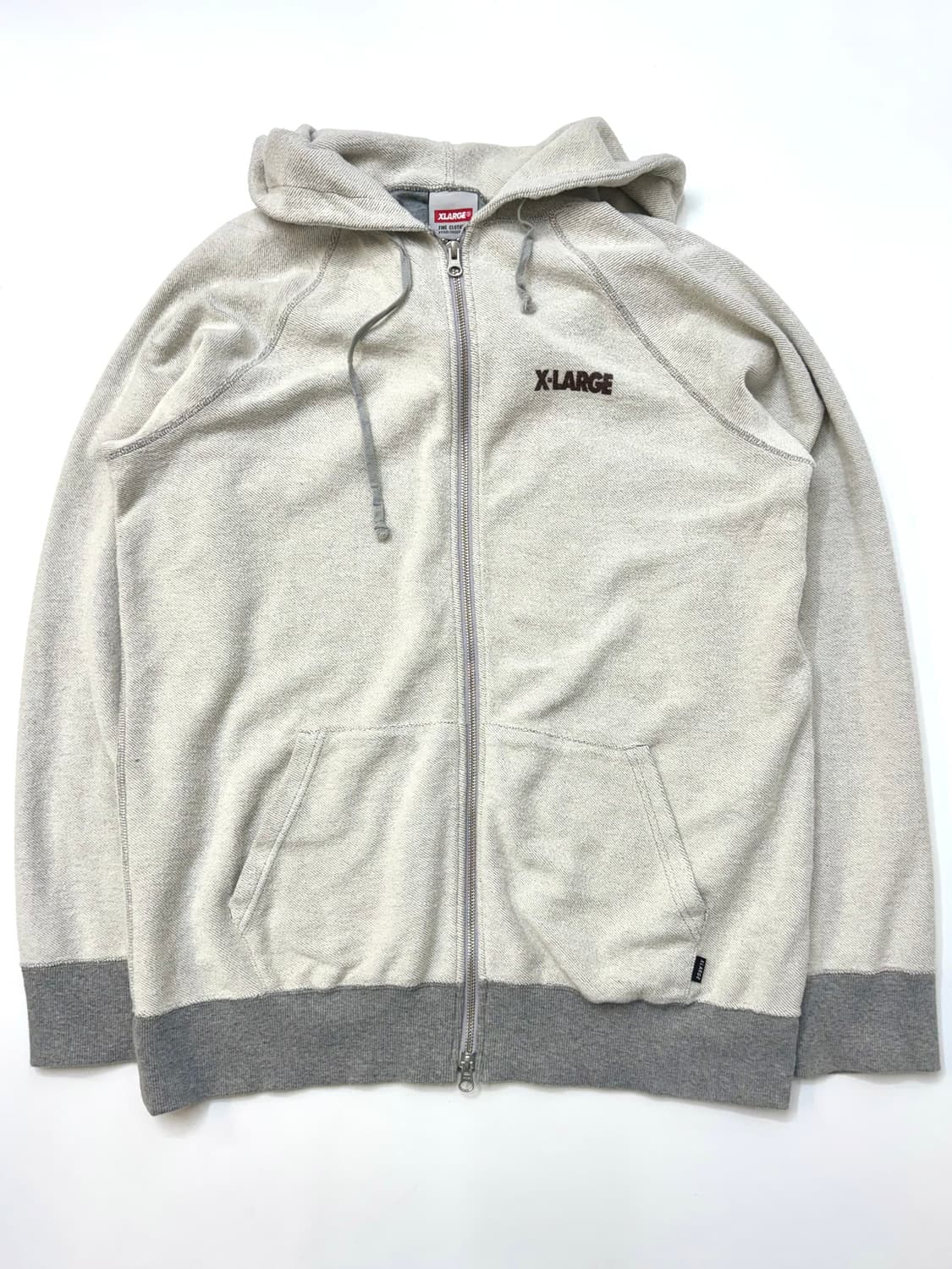 X-LARGE 엑스라지 그레이 컬러 오버록 디테일 투웨이 후드집업 상품이미지1