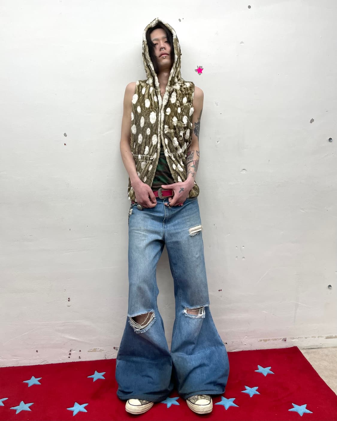 Leopard Dot Fur Hooded Vest  상품이미지8