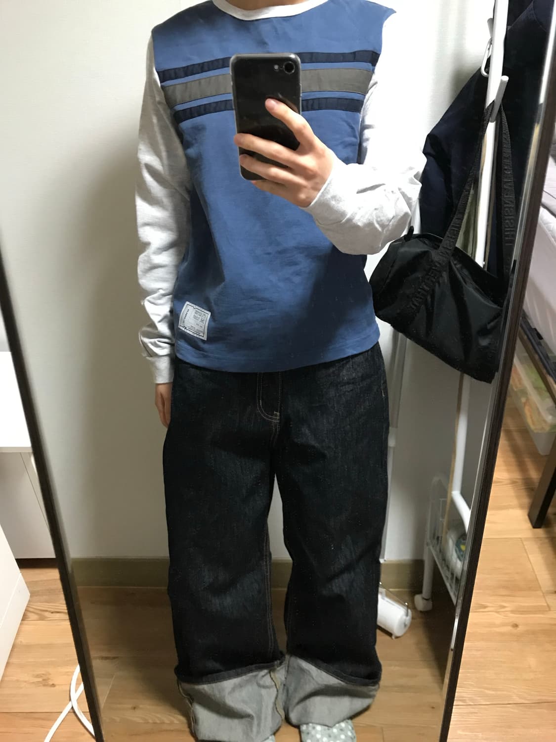 생지 롤업 데님팬츠 상품이미지4