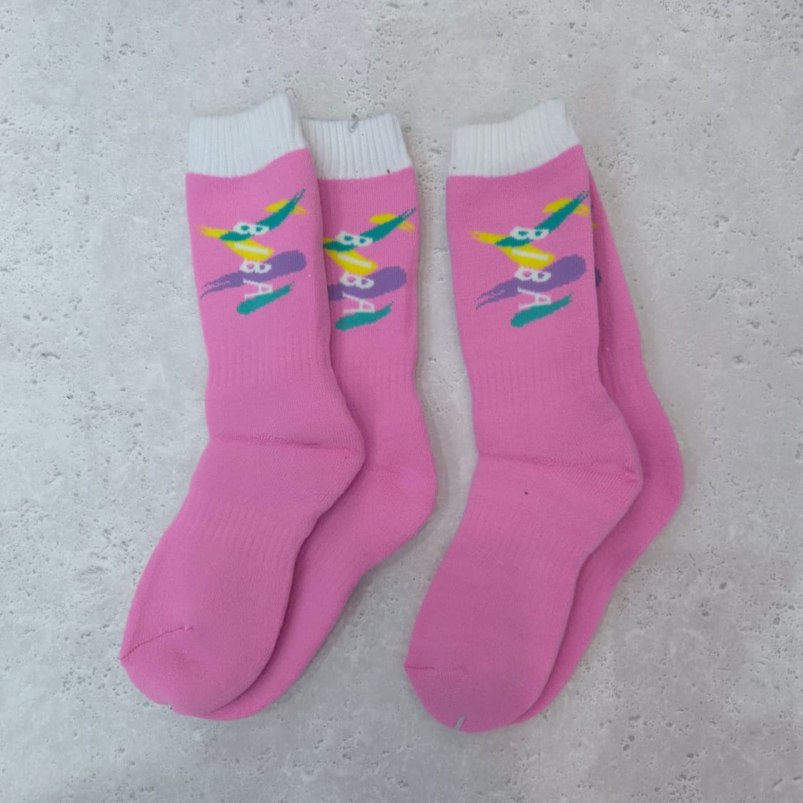 일본제 핑크 스키 캐릭터 겨울 양말 2P 상품이미지1