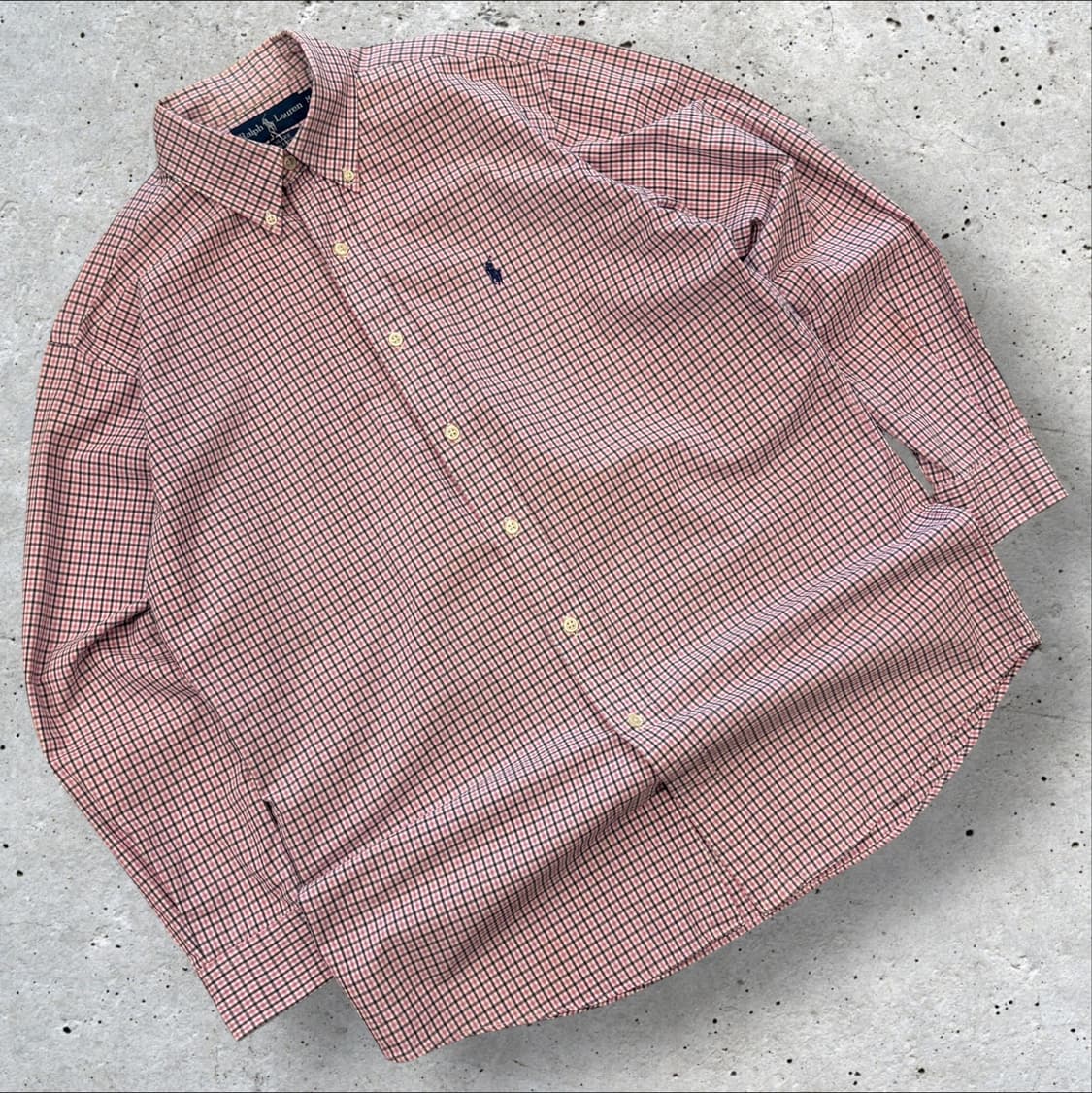 [M] 폴로 랄프로렌 코튼 체크 핑크 셔츠 C707 상품이미지1