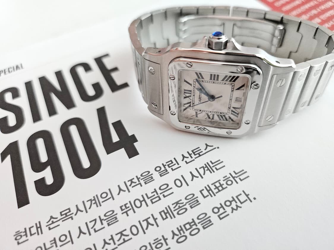 까르띠에 산토스 갈베 라지 스틸 쿼츠 상품이미지5