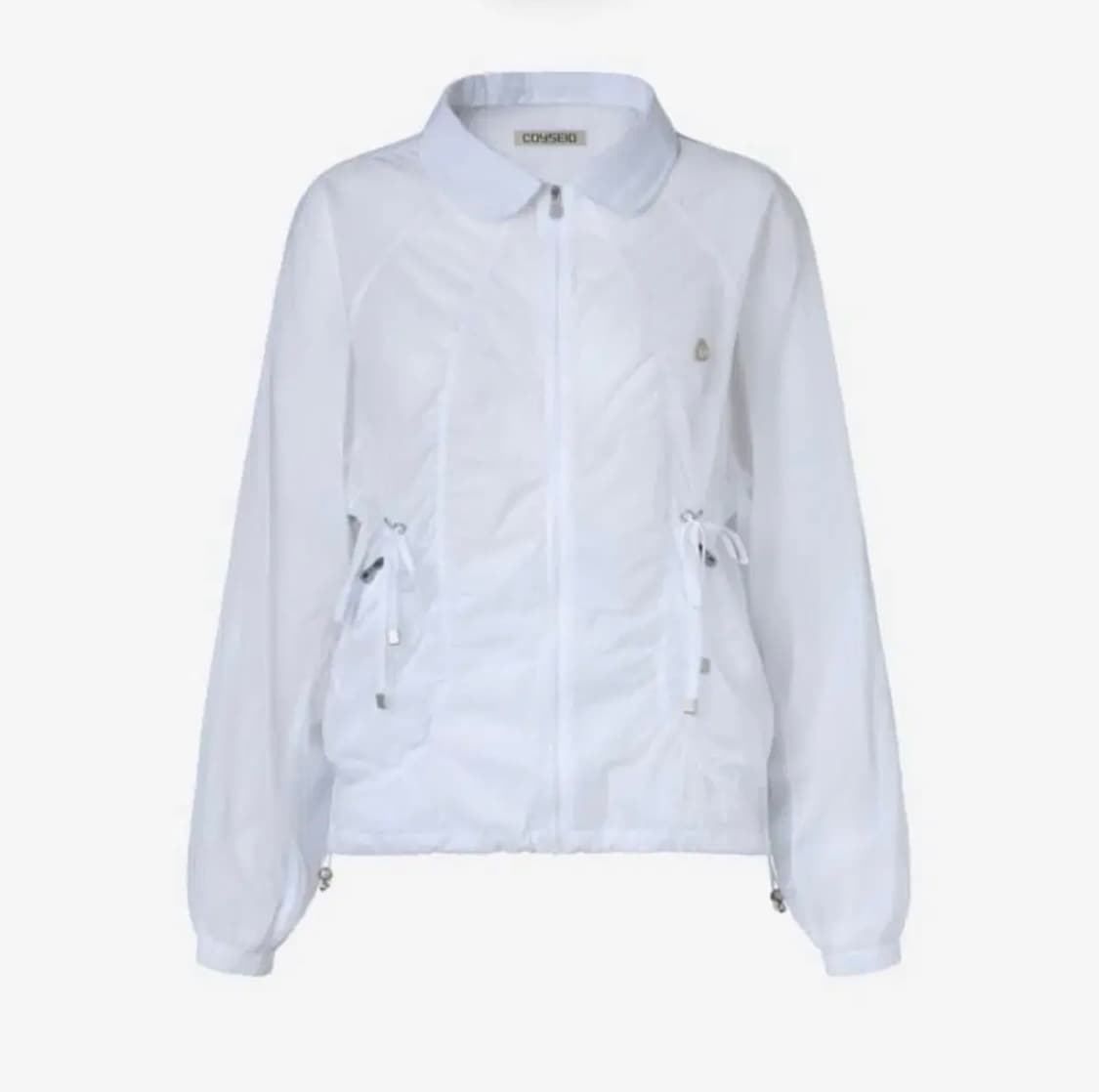 코이세이오 라운드 칼라 리본 자켓 바람막이 윈드브레이커 화이트 상품이미지1