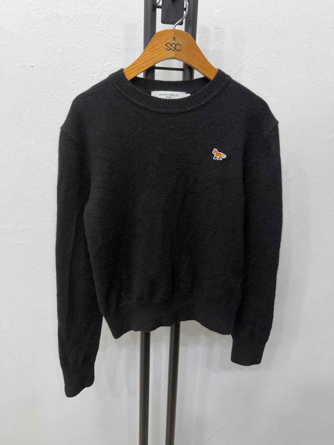 정품) 메종키츠네 여성 폭스 블랙 니트 S 상품이미지1