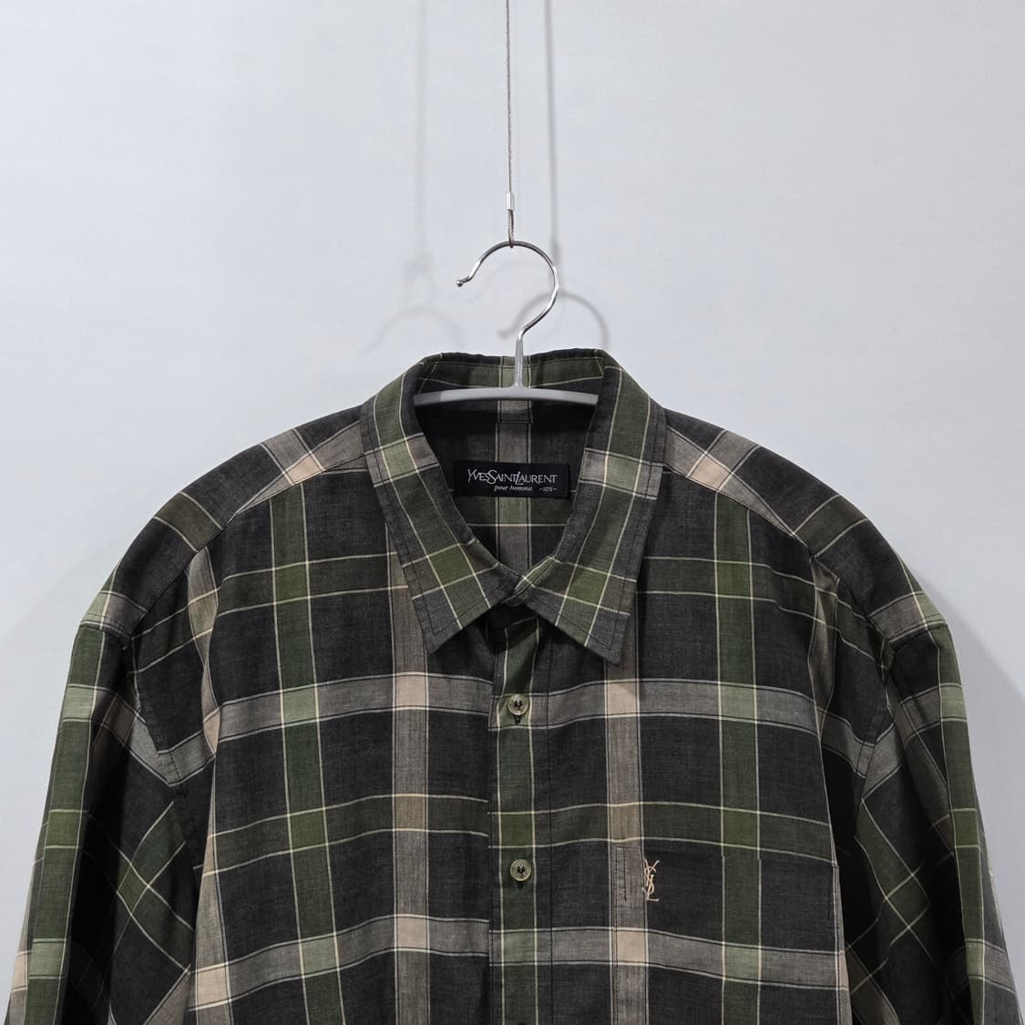 입생로랑 린넨 반팔 체크셔츠 105 상품이미지2