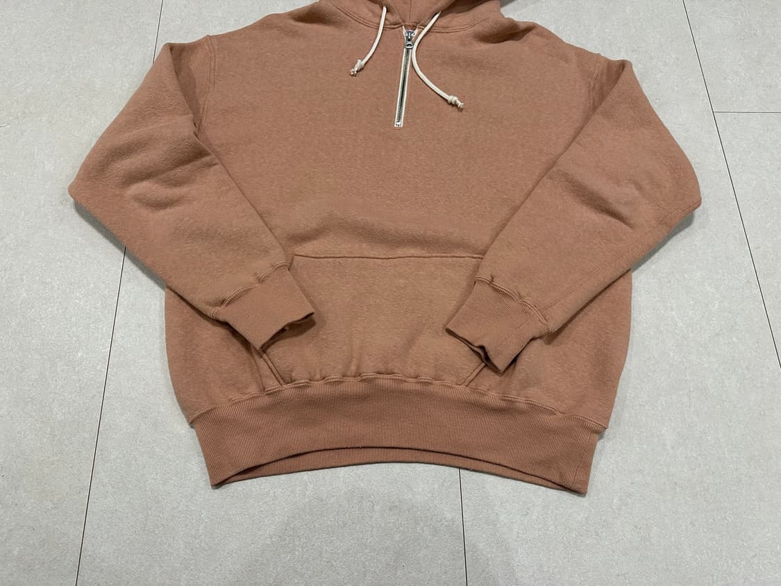 [XL] 더블웍스 하프집 후드스웻  살몬핑크 상품이미지4