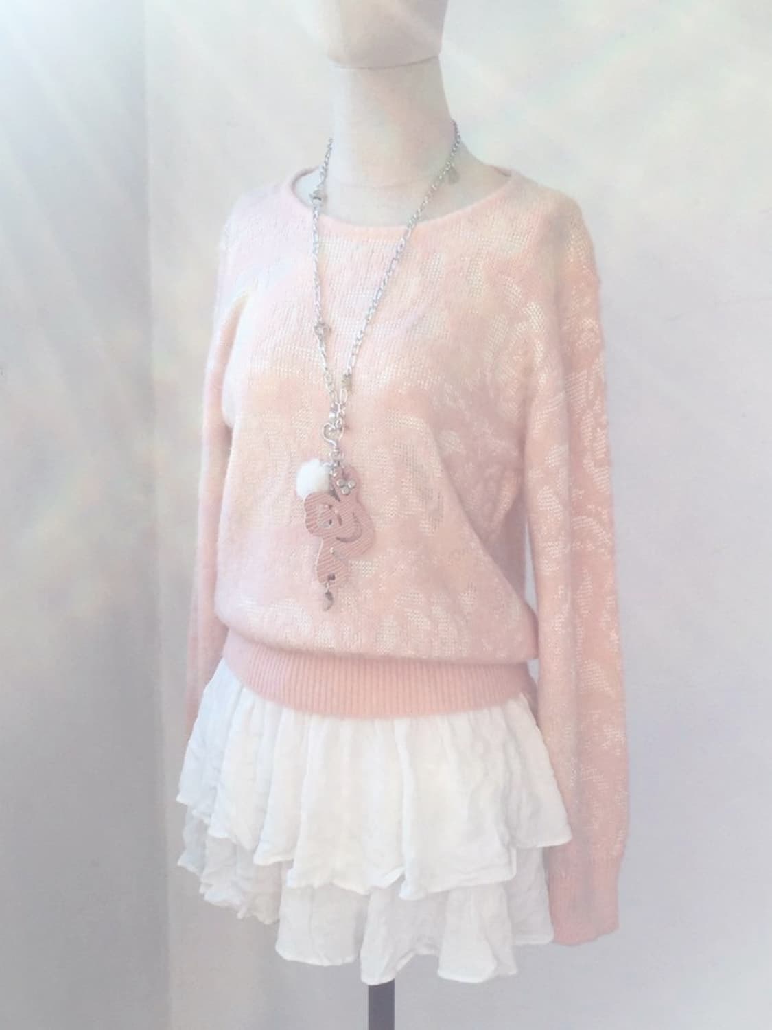 베이비핑크 쇼죠 로지 니트 상품이미지1