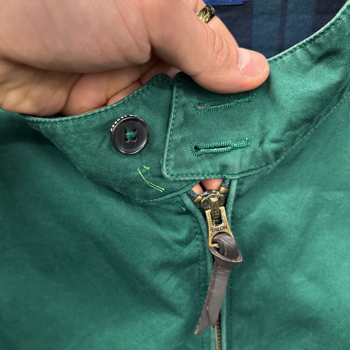 신형라벨 폴로 랄프로렌 헤링턴자켓 탈론 블랙와치 라이닝 진녹색 N687 상품이미지6