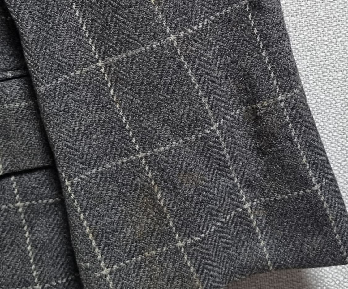 L (100) 버버리 빈티지 그레이 체크 울 블레이저 정장자켓 상품이미지6
