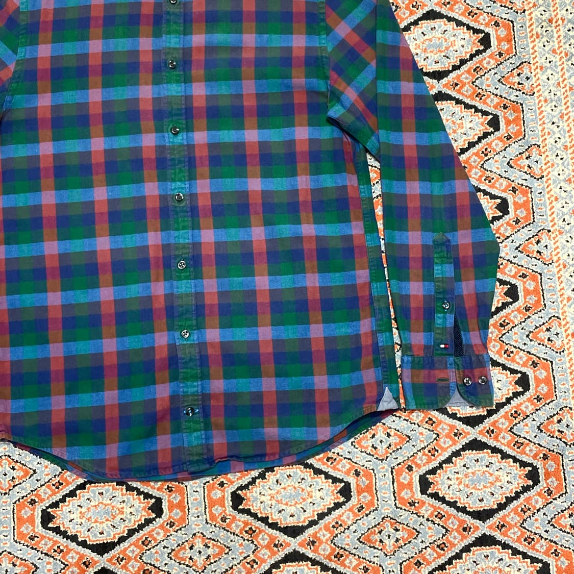 타미힐피거 그린 블루 깅엄체크 남성S 상품이미지4