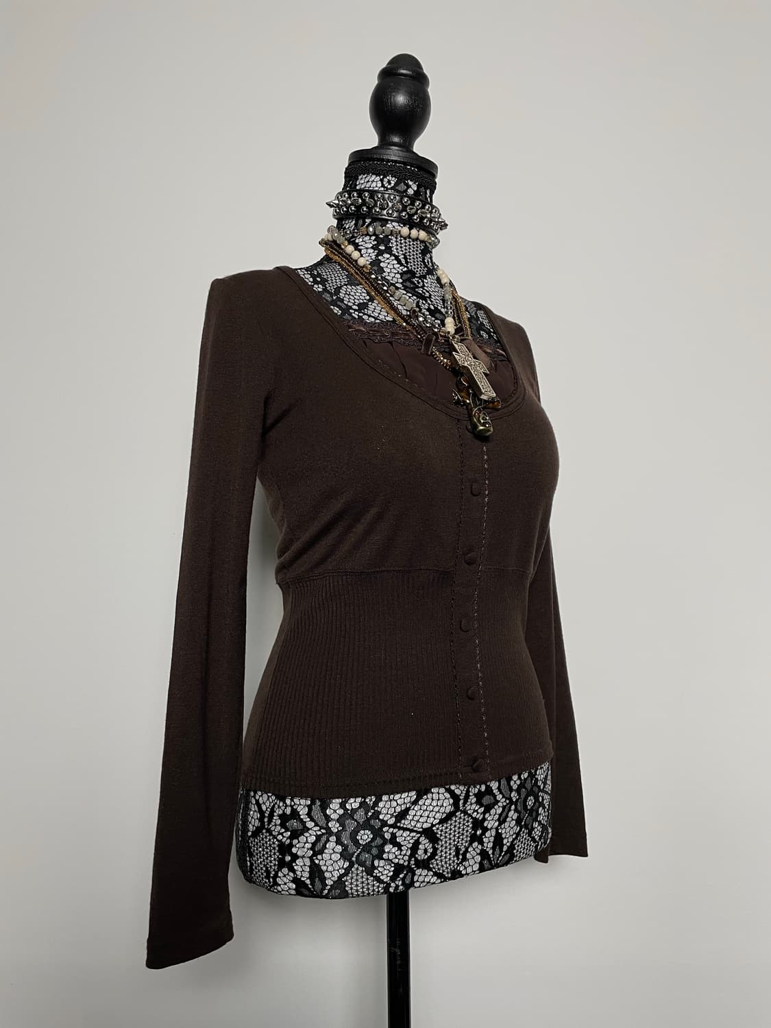 jpn 라떼 갸루 브라운 롱슬리브 상품이미지2