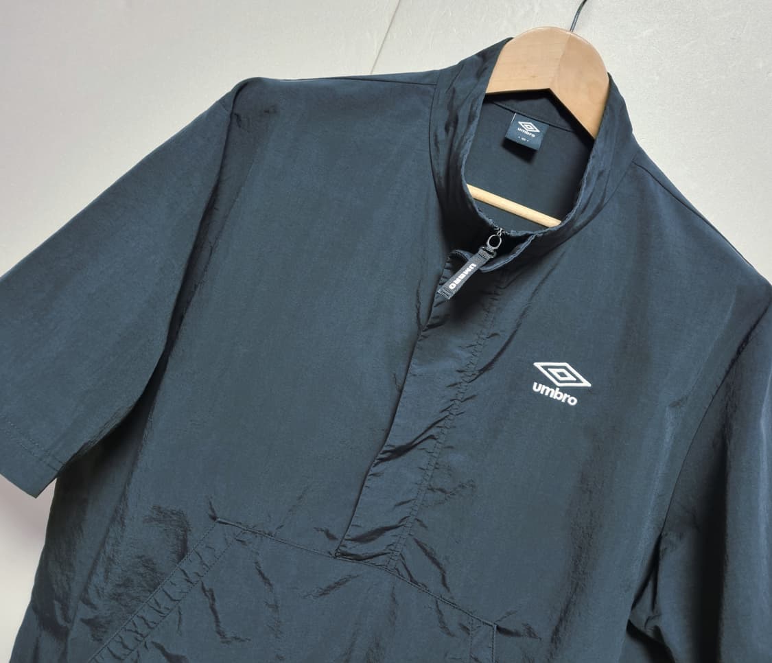 남성 엄브로 우븐 반팔 아노락 바람막이 블랙 검정 트레이닝복 상품이미지1