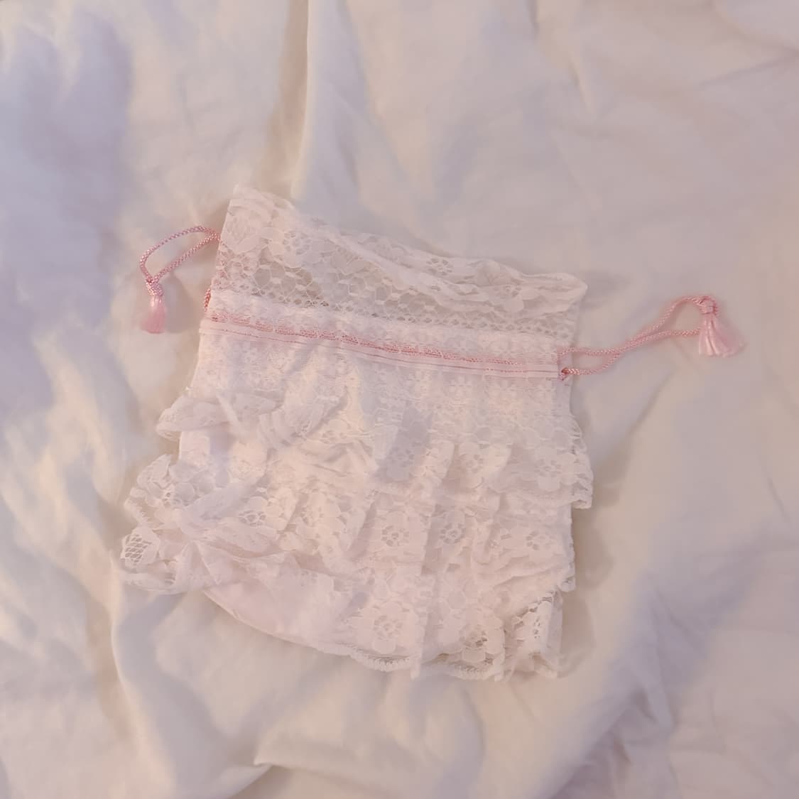 일본 빈티지 레이스 러블리 프릴 파우치 히메갸루 오 네갸루 핀터깔 상품이미지1