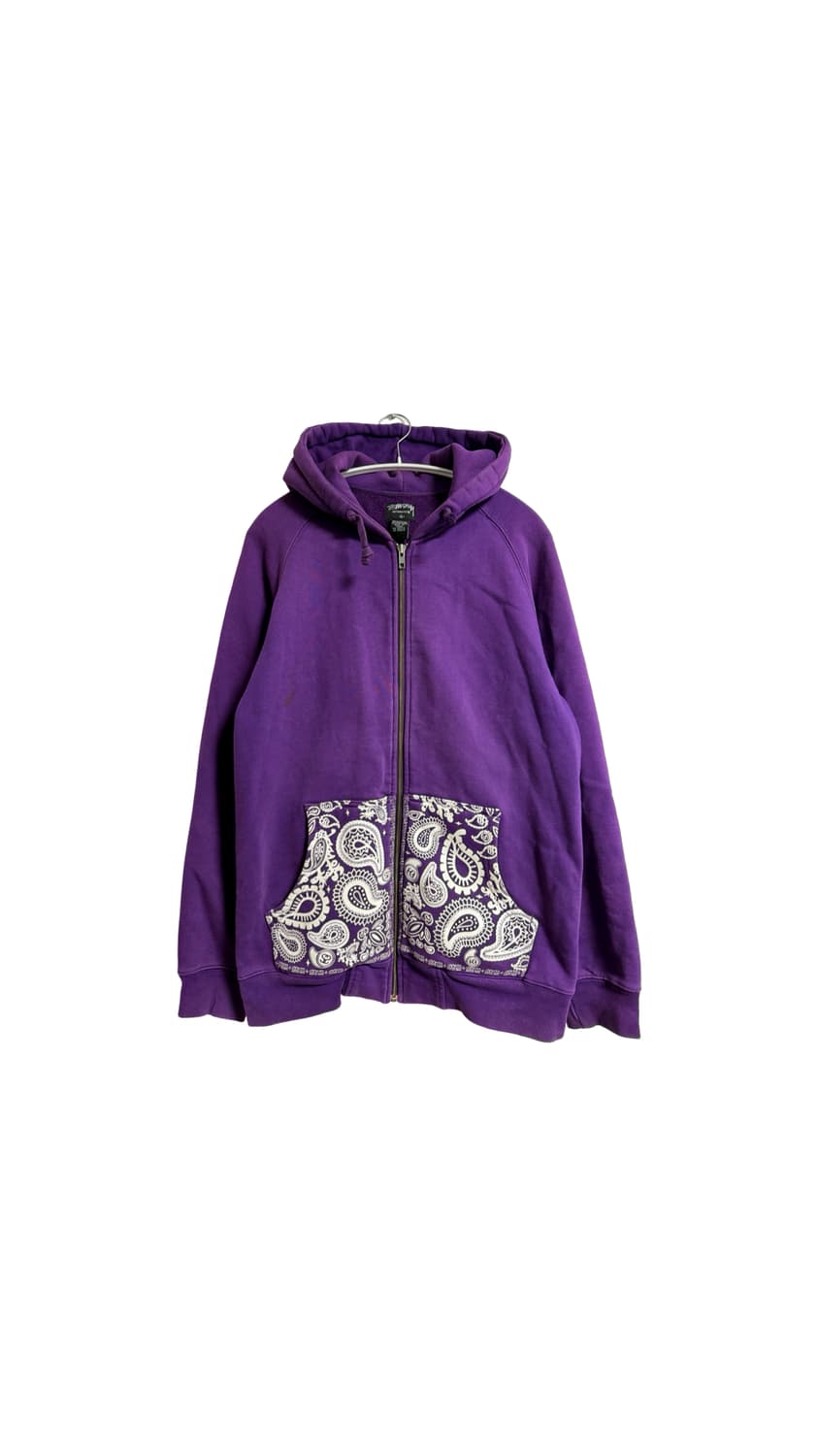 스투시 페이즐리 퍼플 후드 집업 상품이미지1