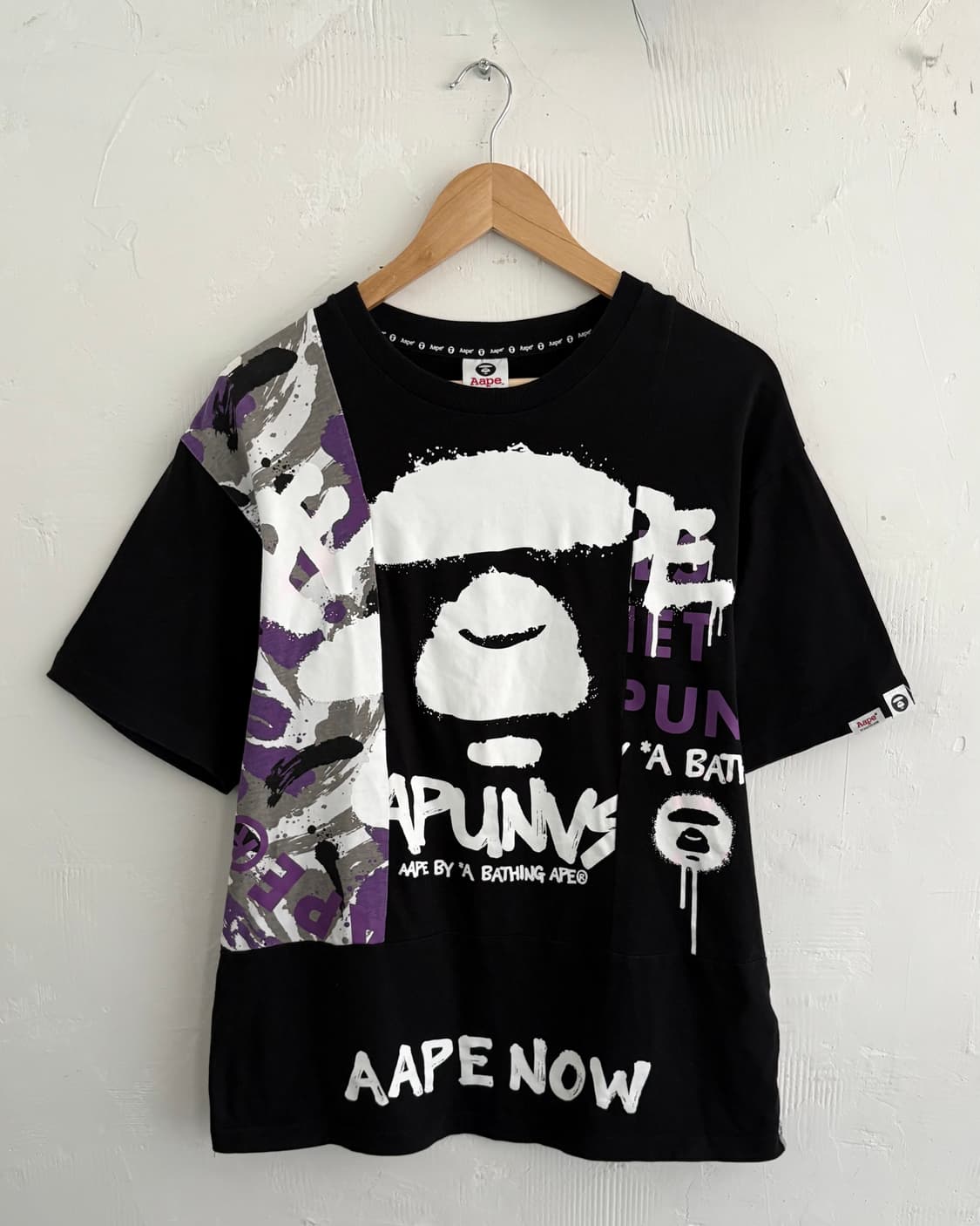 AAPE by A BATHING APE 에이프 프린팅 블랙컬러 티셔츠 상품이미지4