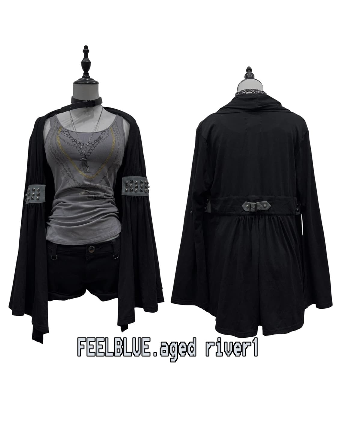 Punk Layered Gray Set 펑크 블랙&그레이 3pcs 세트 상품이미지1