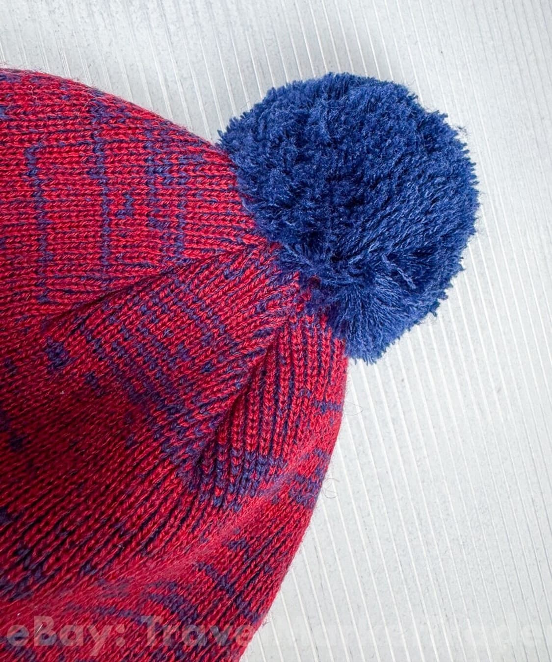 스투시 마블 폼폼 비니 레드 블루 상품이미지2