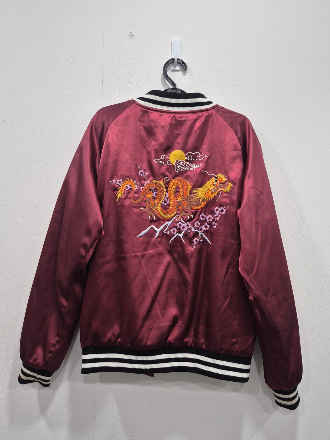 어커버 스카쟌 자수 점퍼 버건디 자켓남성 95사이즈 상품이미지3