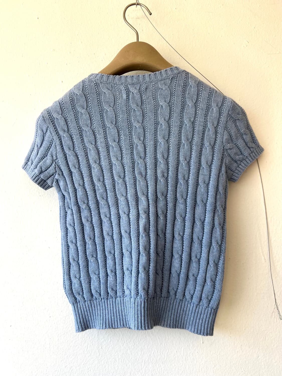 폴로랄프로렌 키즈 스카이블루 라운드니트 반팔케이블니트 상품이미지3