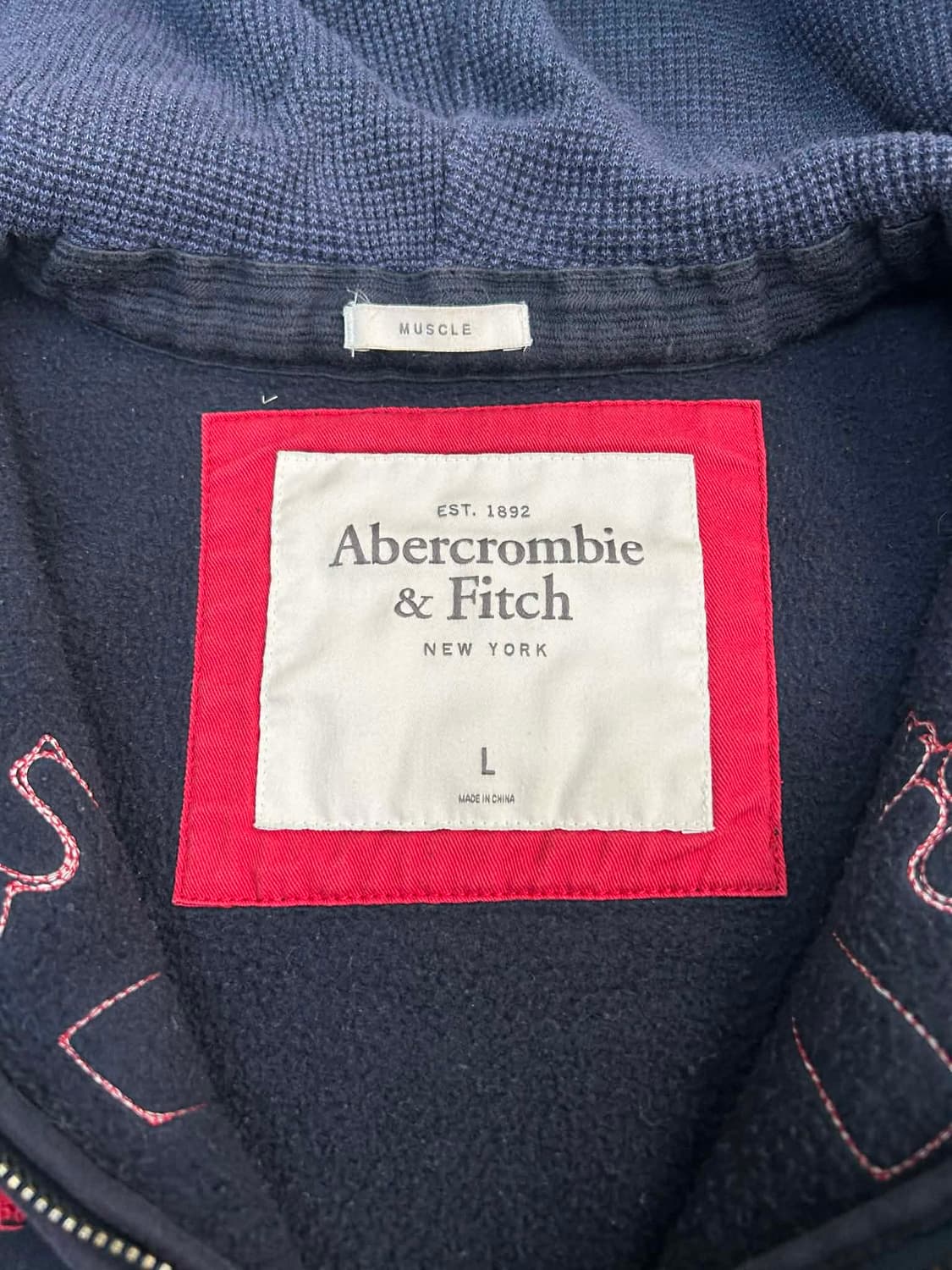 [L] 아베크롬비 y2k 올드스쿨 검빨 후드집업 상품이미지4