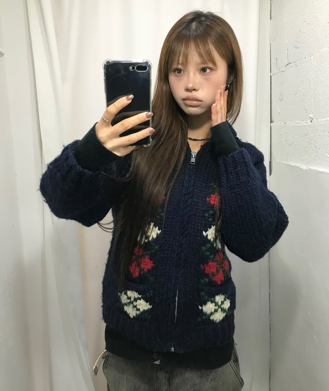 🌹네이비 자수 코위찬 집업 (Made In Canada)🌹  상품이미지2