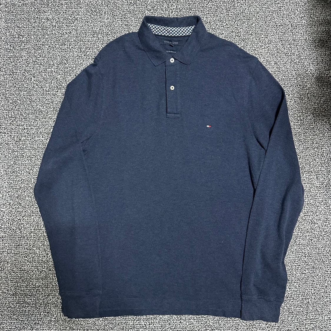 (XL) 타미힐피거 네이비 긴팔 폴로티 상품이미지1