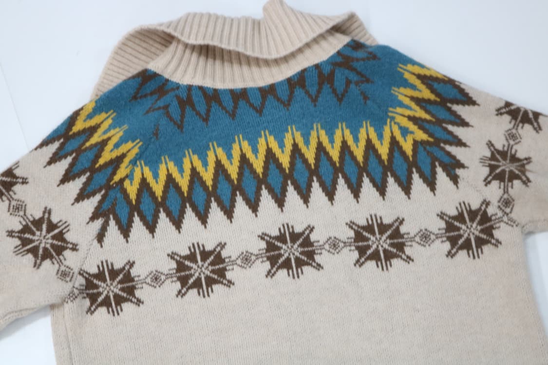 빈티지 노르딕 패턴 숄칼라 헤비 니트 가디건 상품이미지7