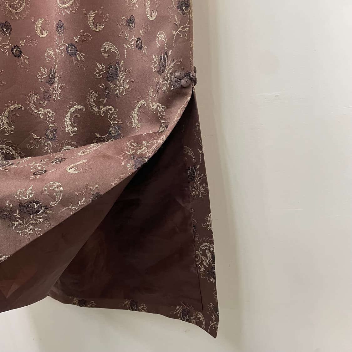 니혼진 사와코 브라운 자카드 롱 스커트 상품이미지4