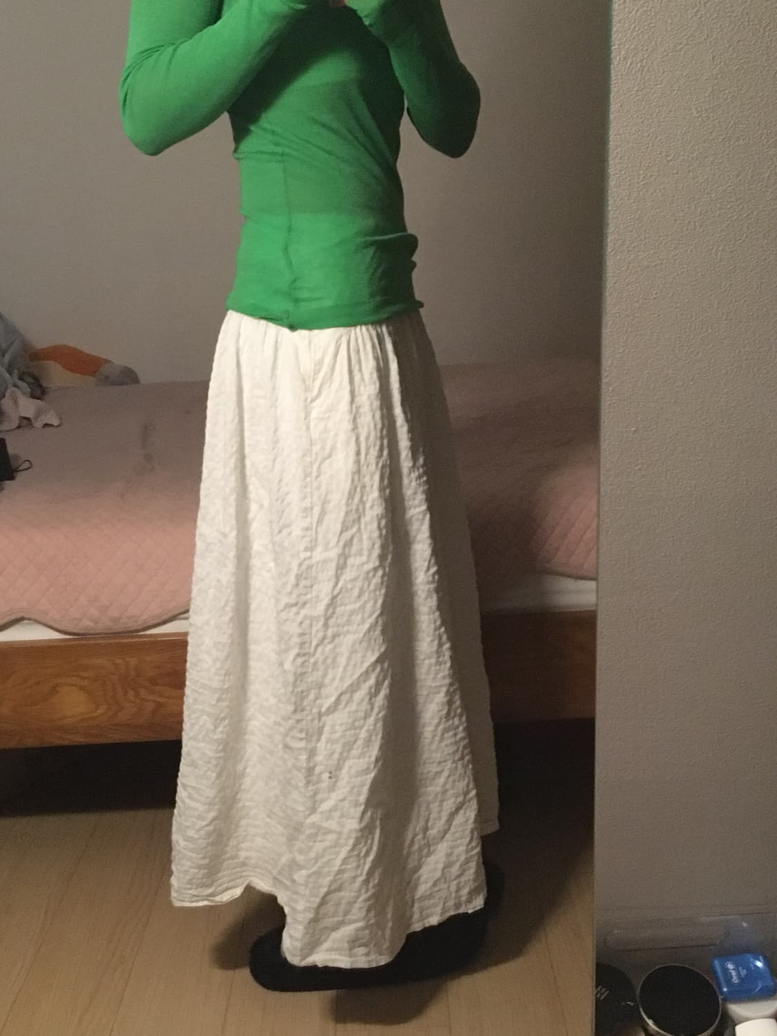 유니클로 시어서커볼륨 롱스커트 상품이미지5