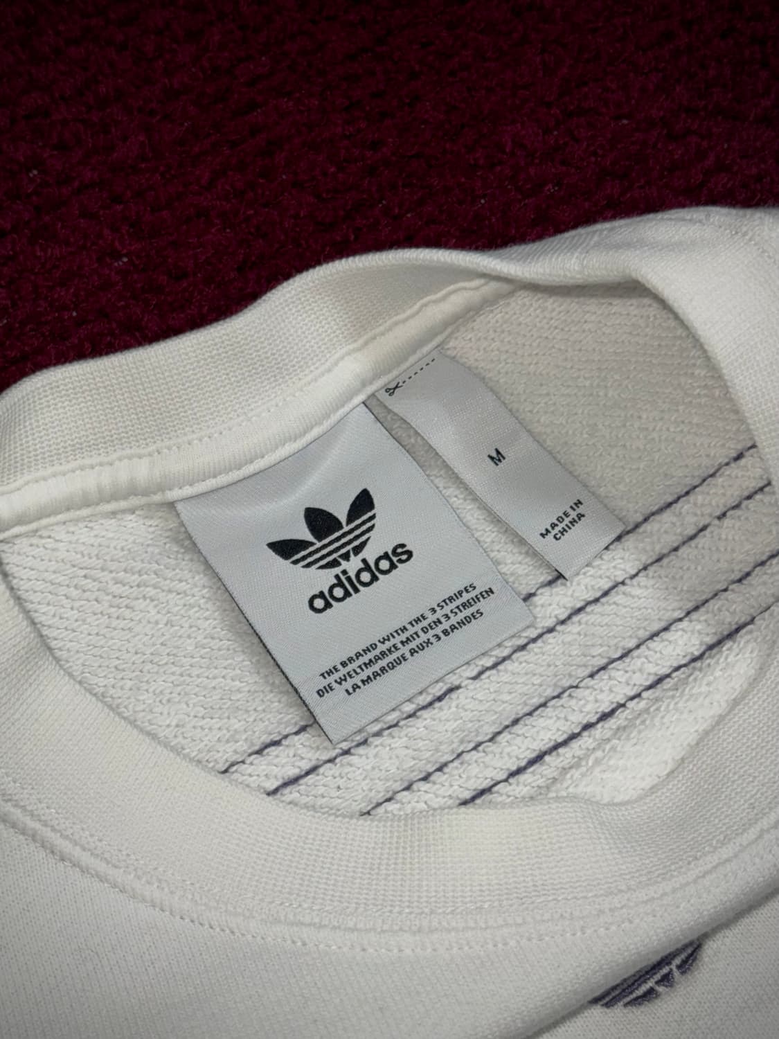 아디다스 화이트 퍼플 파이어버드 맨투맨 M 상품이미지5