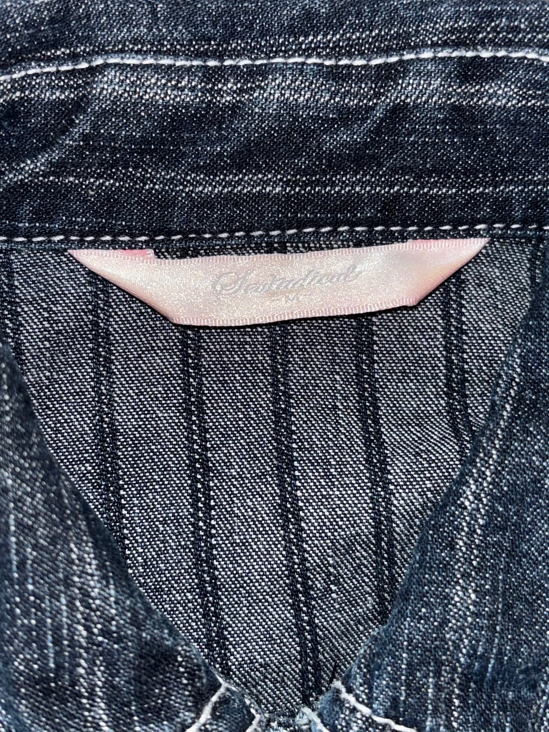 JAPAN VINTAGE 세로 스트라이프 데님 자켓 상품이미지5