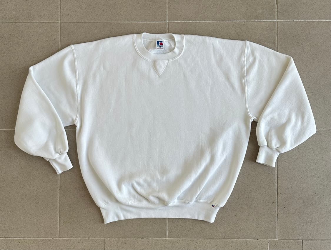 90s 빈티지 러셀 스웻셔츠 화이트 XL USA 상품이미지1