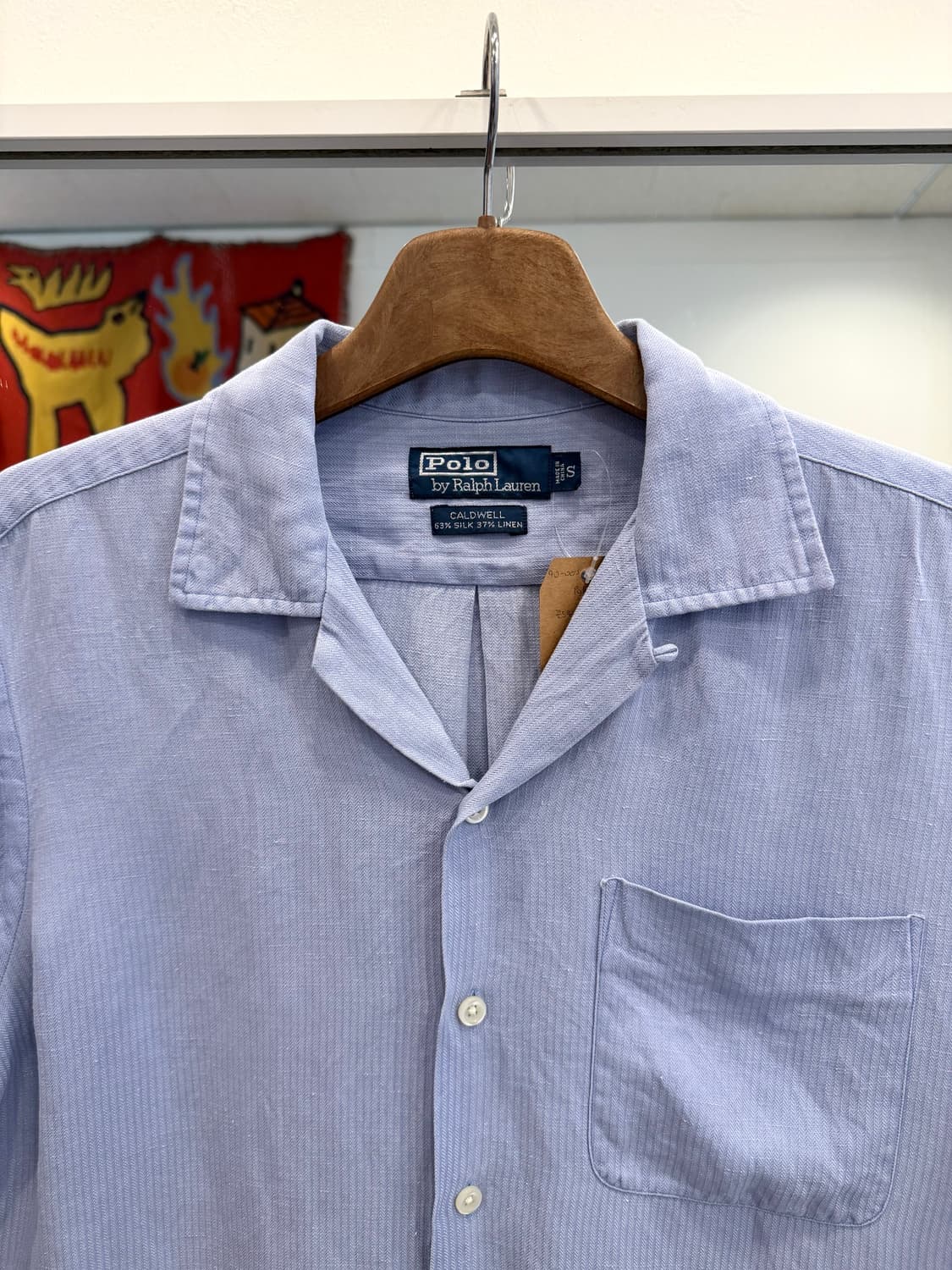 90s Polo RL 폴로 랄프로렌 CALDWELL 린넨 HBT 반팔셔츠 상품이미지3