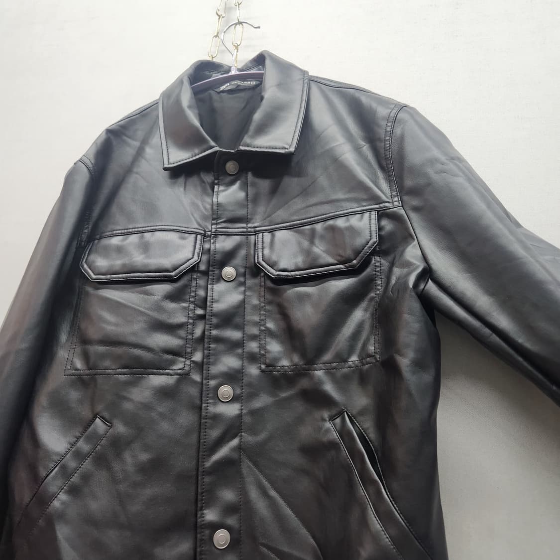 자라ZARA 인조가죽 트리거 가죽자켓 M(L) 상품이미지3