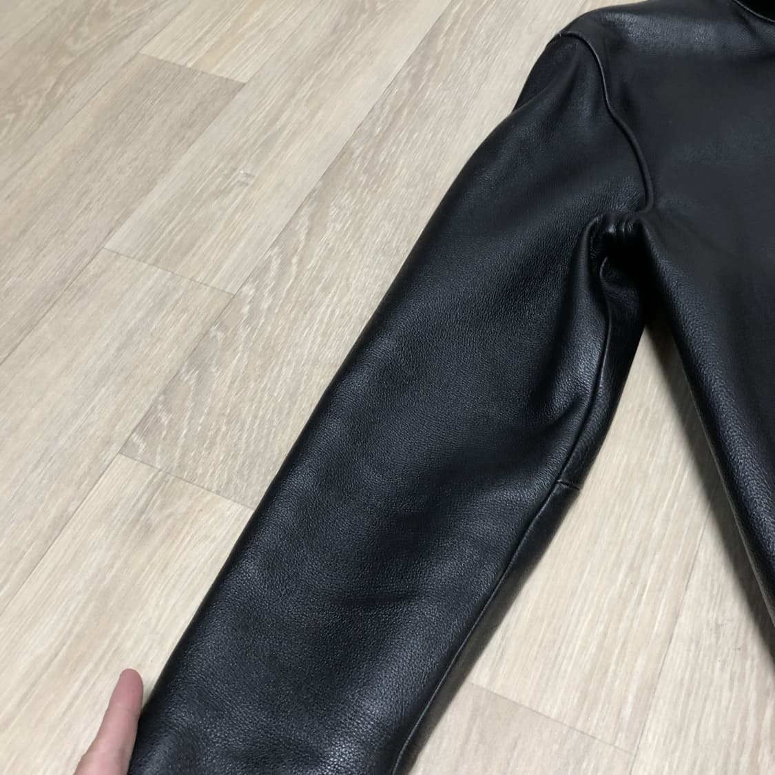 (M) 광희 가죽 시장 소가죽 카우 하이드 카라 집업 자켓 상품이미지3