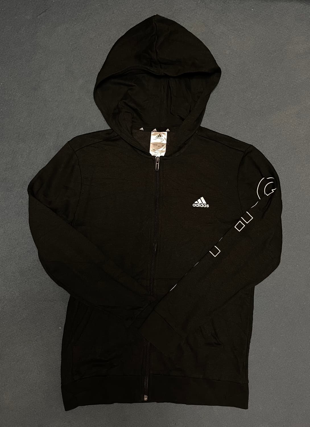 아디다스 블랙 레터링 후드집업 상품이미지1