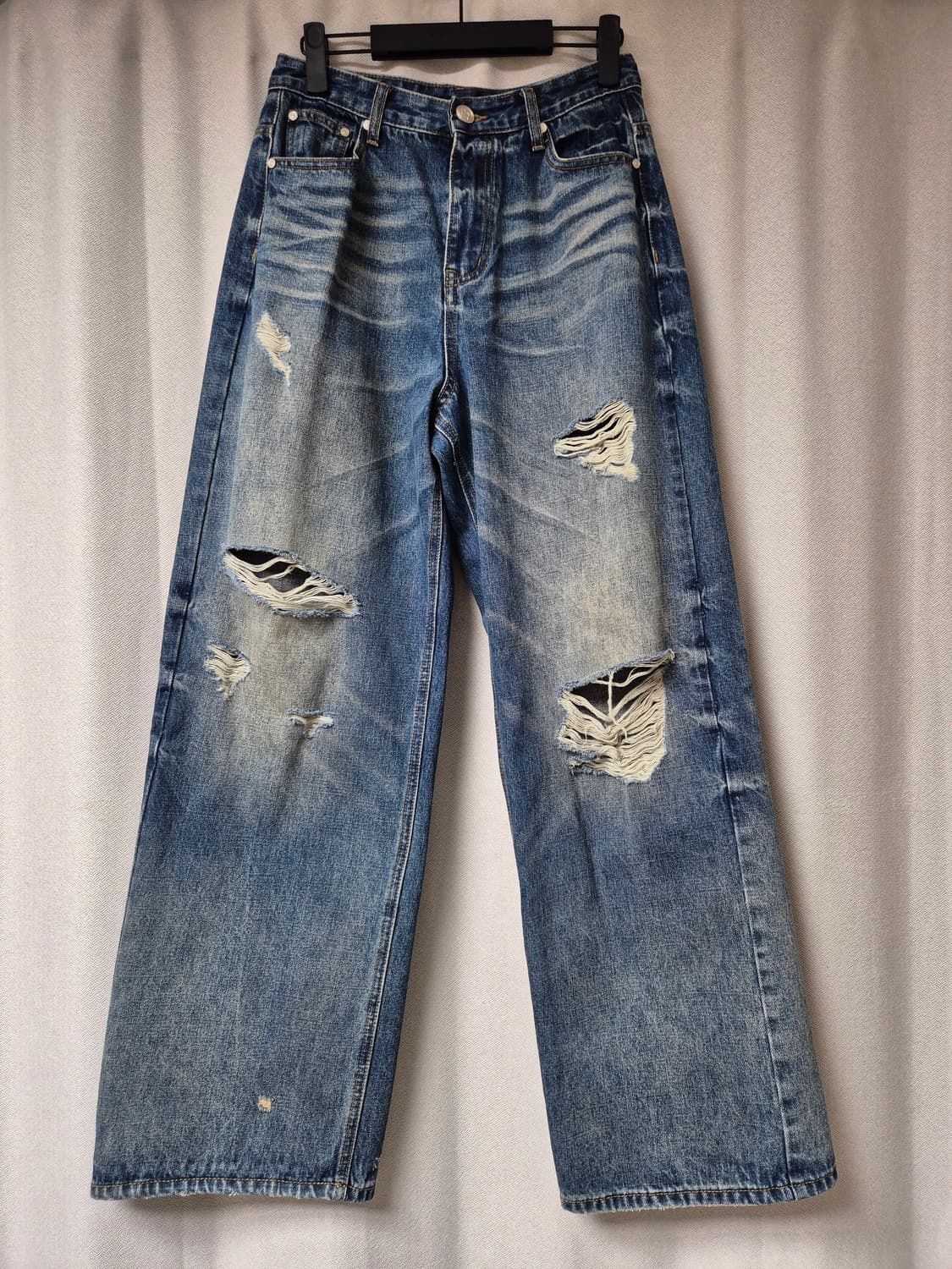 [M] DNSR 헤리티지 디스트로이드 데님 팬츠 블루 상품이미지2