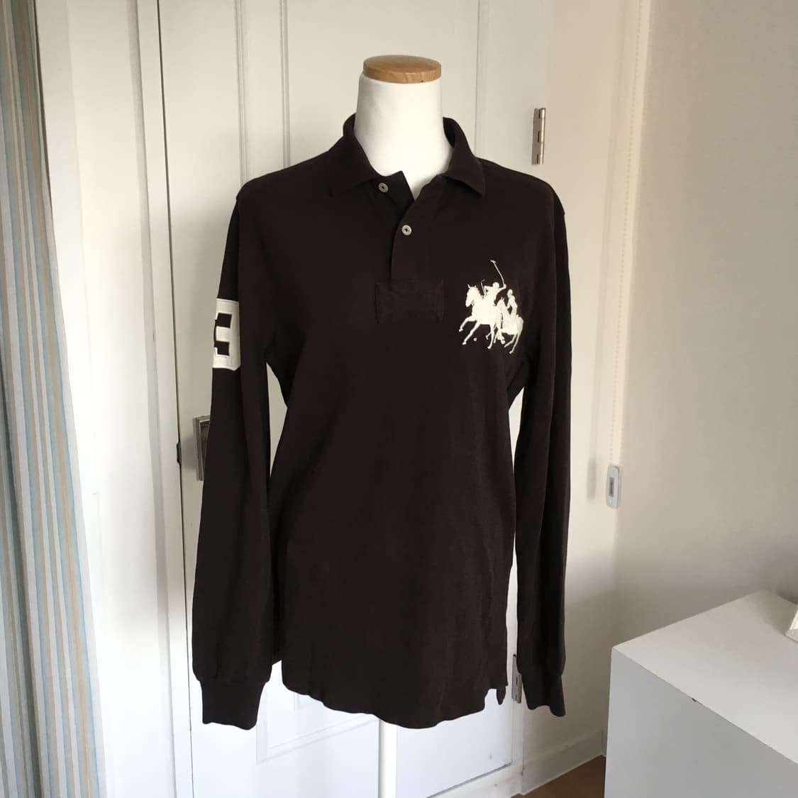 폴로 빅포니 롱슬리브 카라 티셔츠 다크브라운 상품이미지1