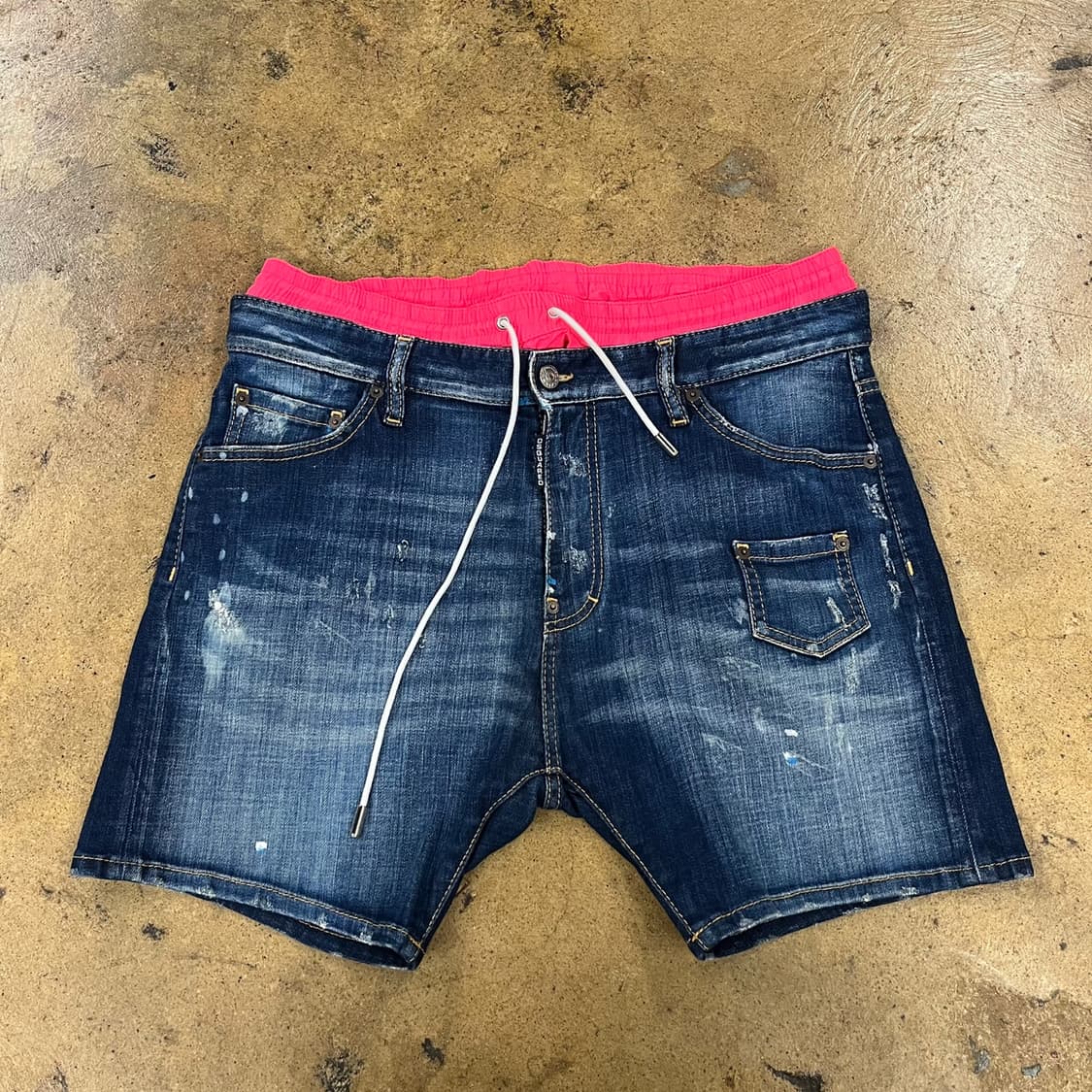 [정품] 디스퀘어드2 핑크 밴딩 데님 반바지 b13 상품이미지2