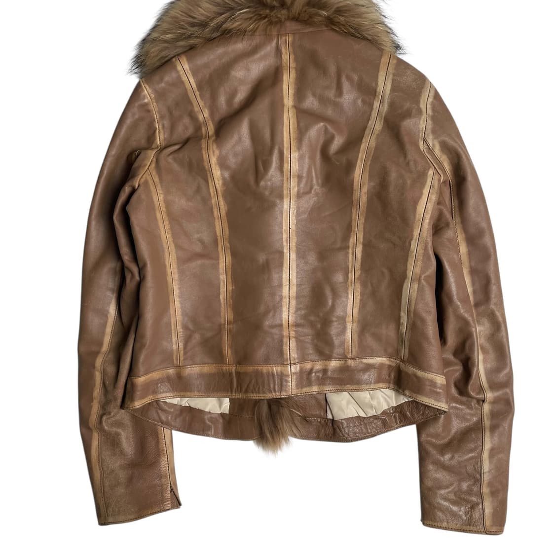 QUBHA 퍼 그라데이션 레더 자켓 (italy made) 상품이미지6