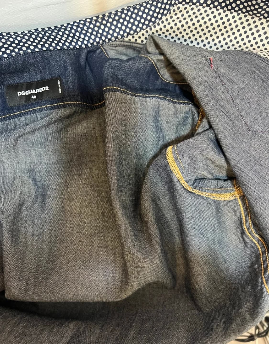 디스퀘어드2 진청 도트배색긴팔 데님셔츠
 상품이미지4