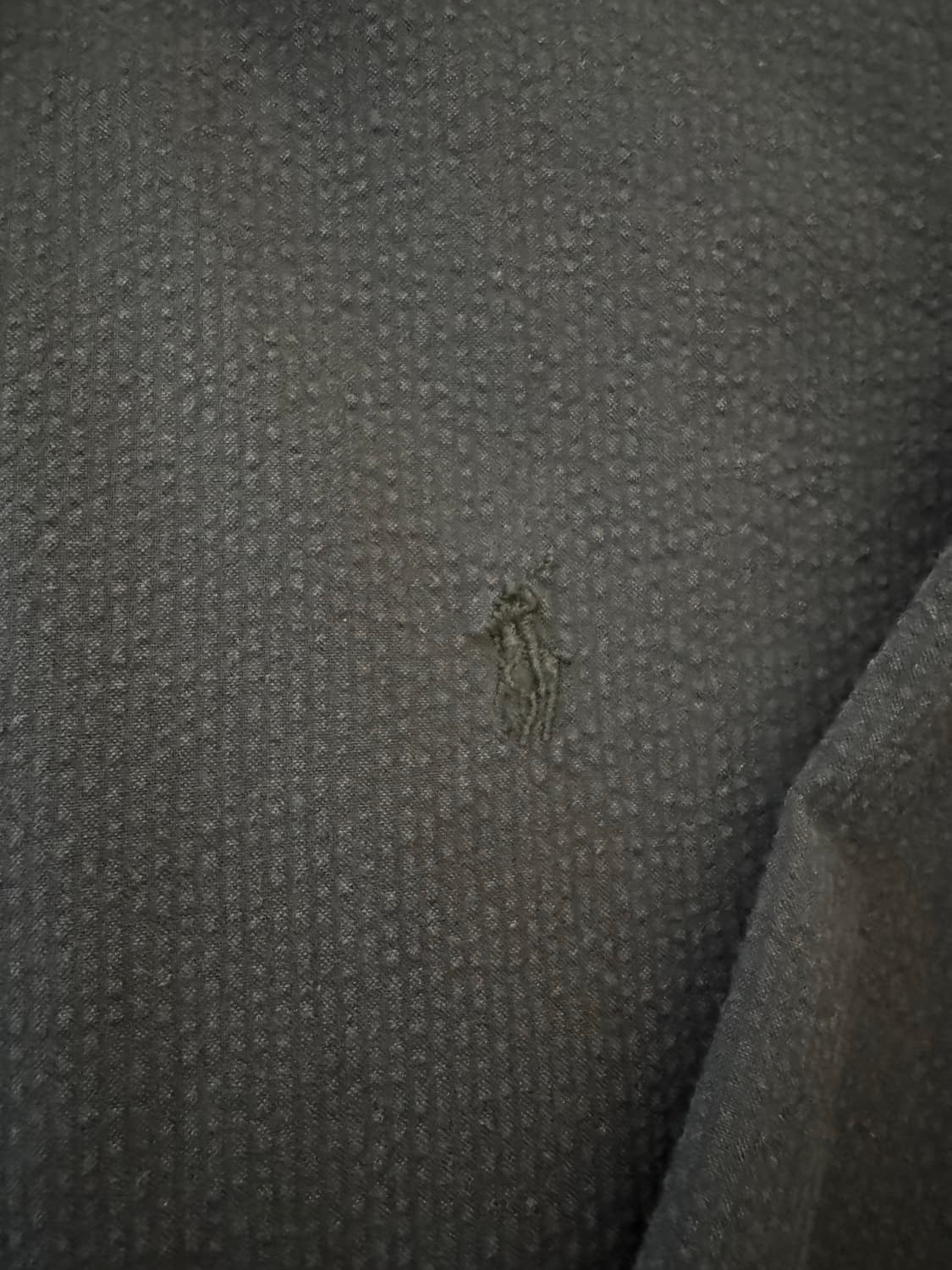 폴로 랄프로렌 시어서커 네이비 셔츠 큐알정품 상품이미지2