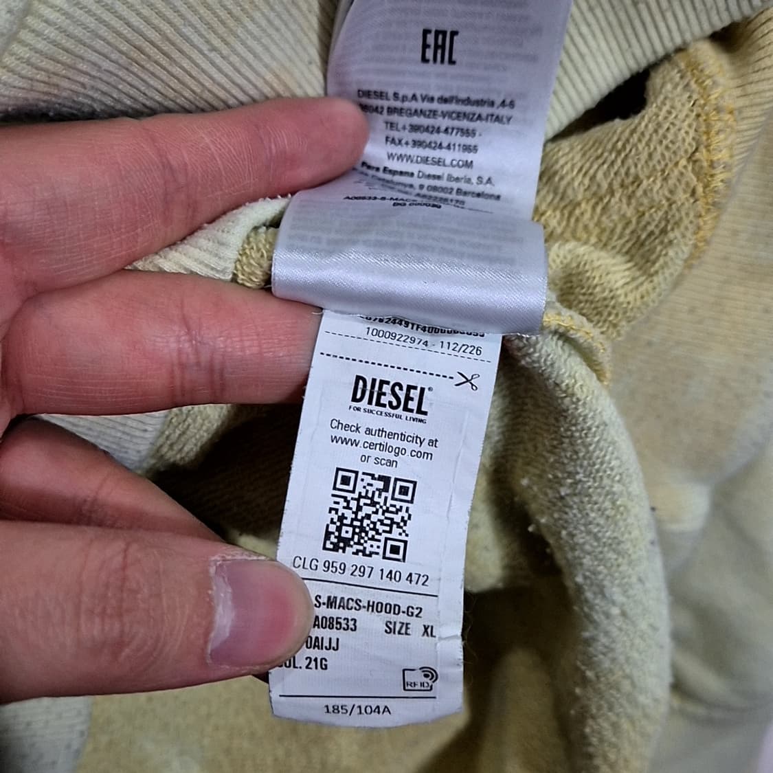 디젤 S맥스 후디 D로고 후드티 상품이미지6