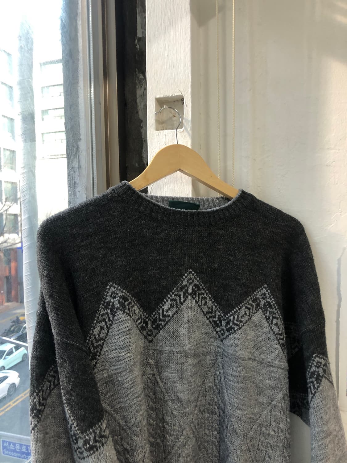 빈티지 90's 그레이 투톤 니트 스웨터 상품이미지6