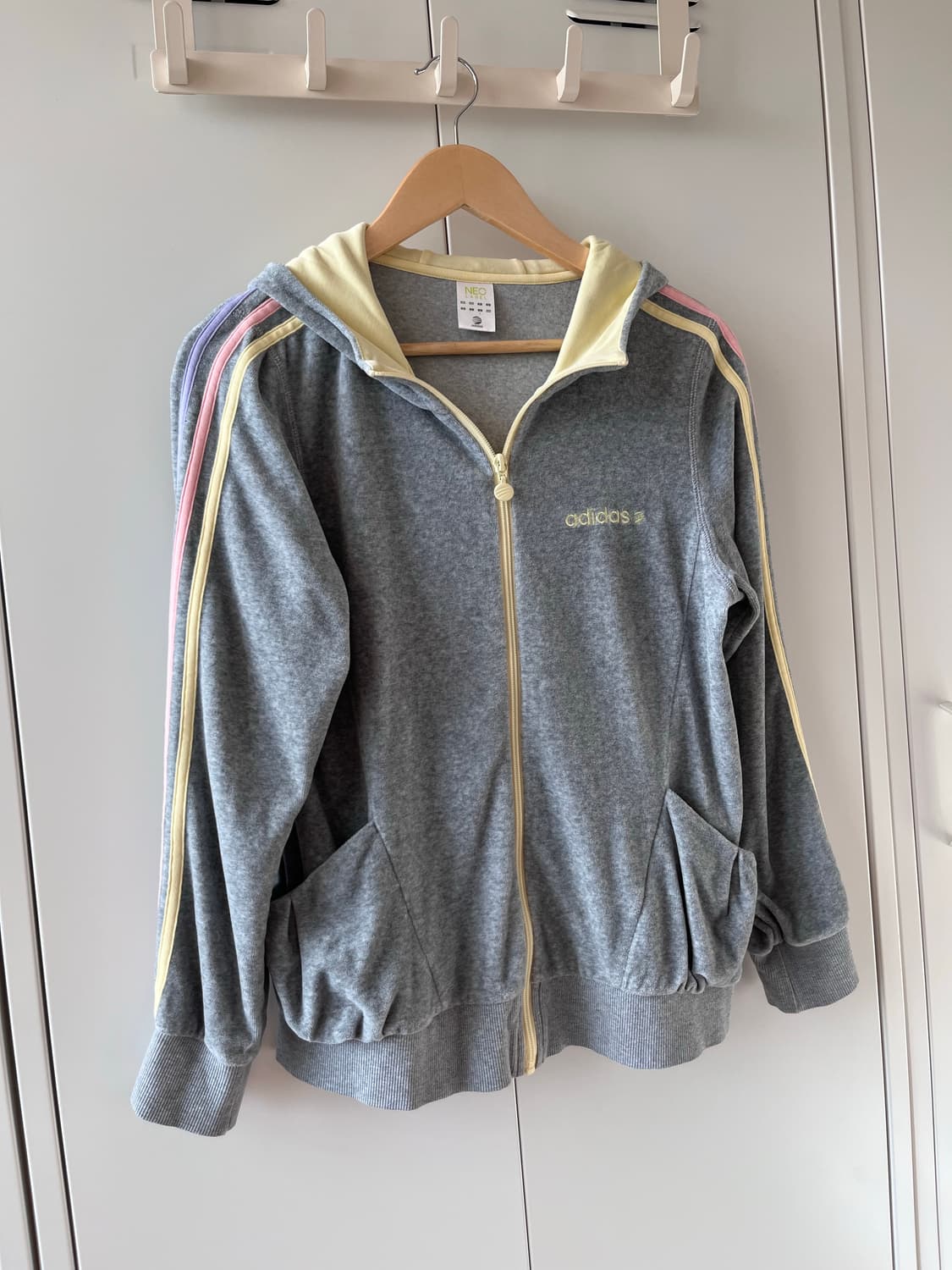 아디다스 솜사탕 삼선 무지개 후드집업  상품이미지3