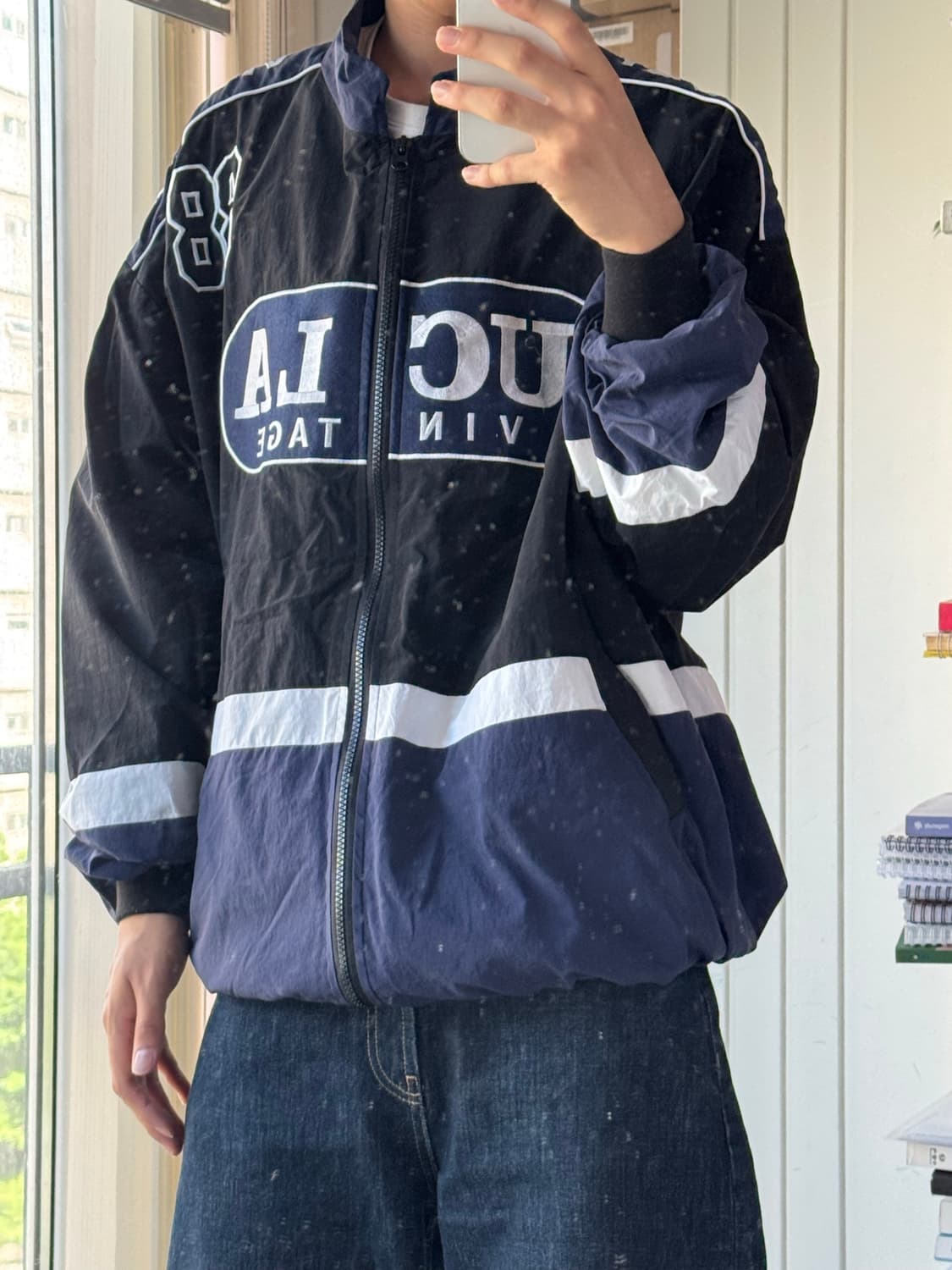 빈티지 자수 레이싱 자켓  상품이미지1