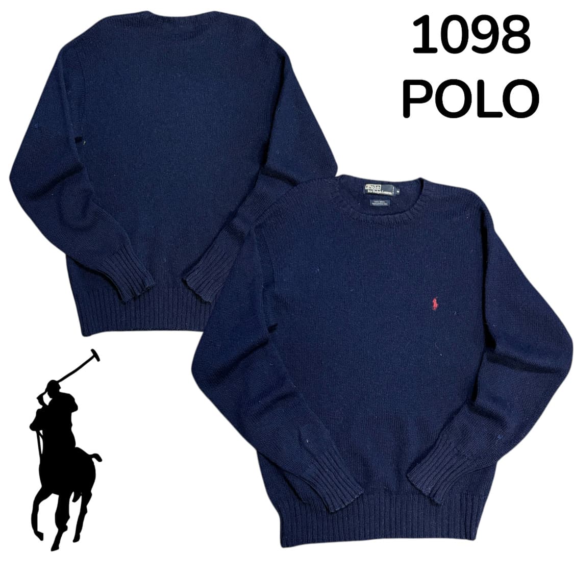 폴로 랄프로렌 네이비 레드 포니 울 오버핏 니트 M 상품이미지1