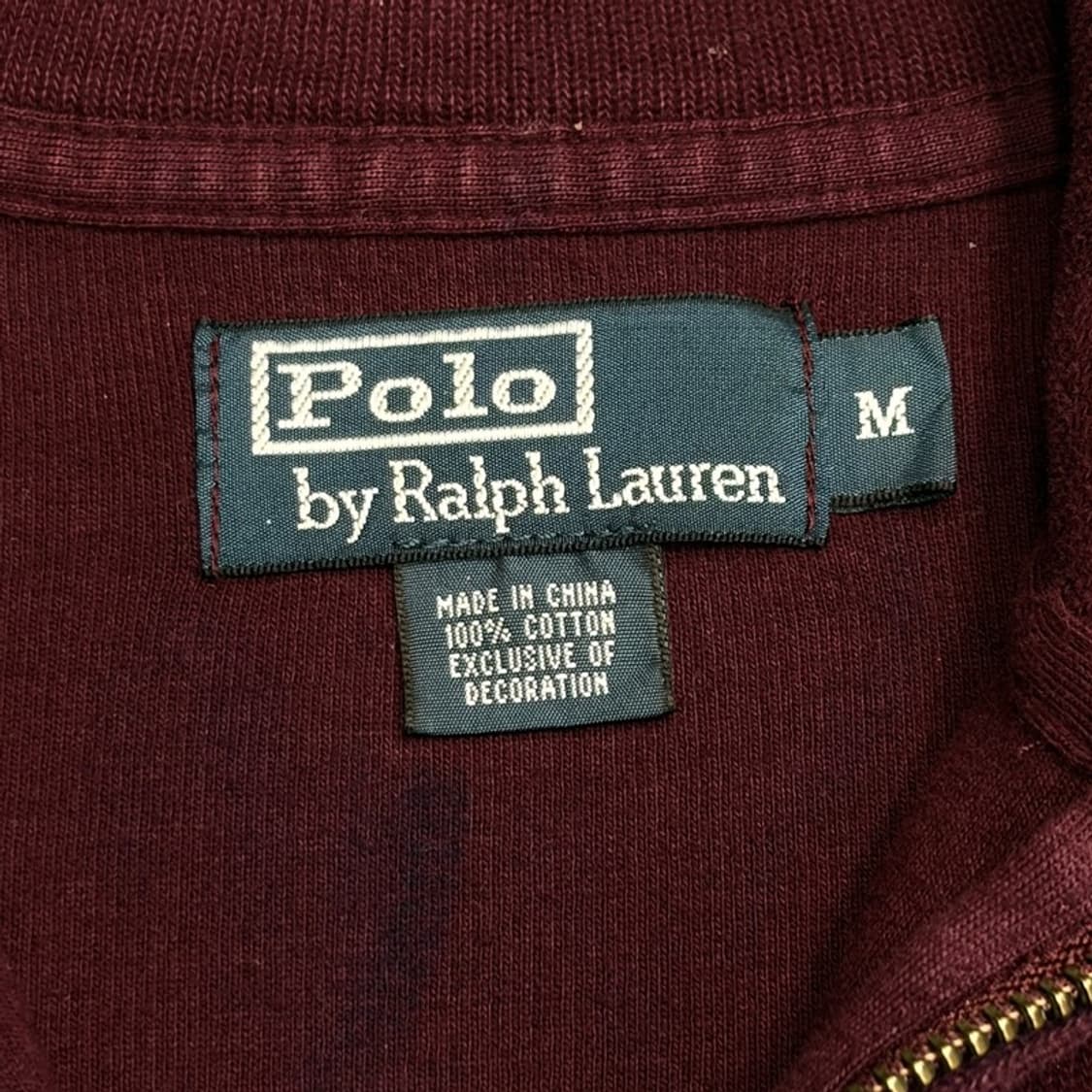 POLO 버건디 코튼 하프 집업 니트 M 상품이미지4