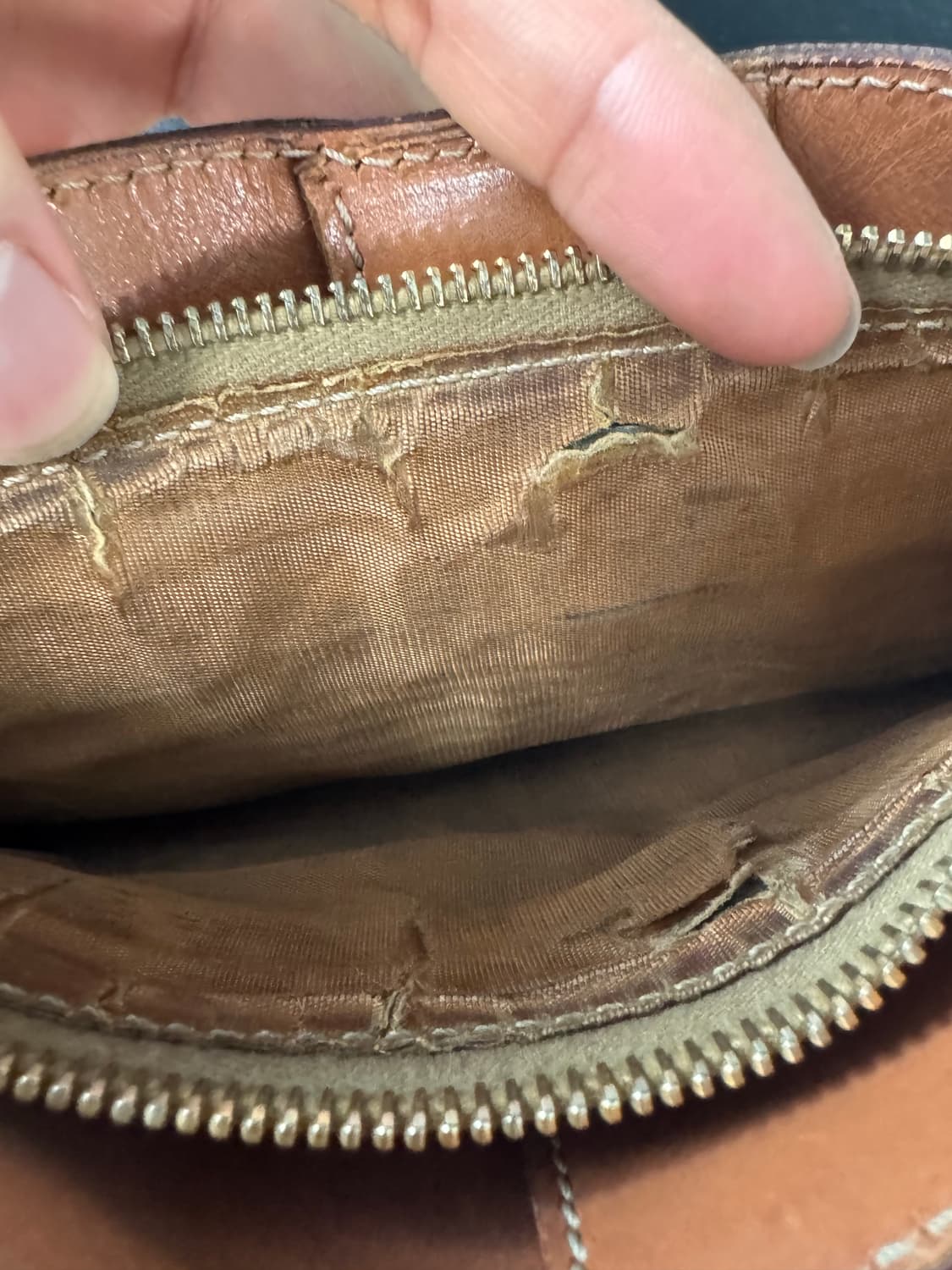 셀린느 브라운 레더 트리밍 마카담 캔버스 투웨이(정품) 상품이미지6