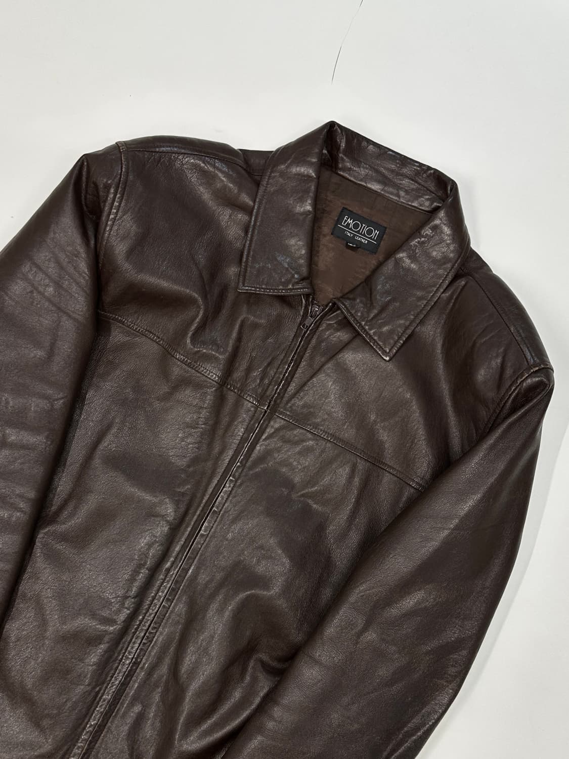 빈티지 딥브라운 워싱 레더 자켓 (램스킨)실측m 상품이미지1